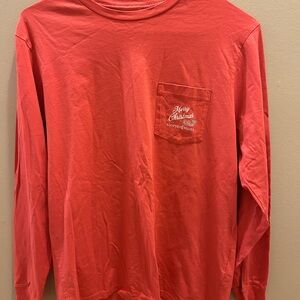 Vineyard Vines Christmas Pink Long Sleeve Tee
